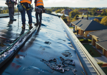 Roofers walking